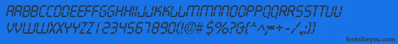 DigifaceItalic Font – Black Fonts on Blue Background