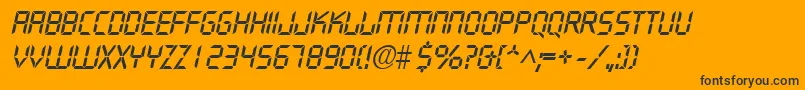 DigifaceItalic Font – Black Fonts on Orange Background