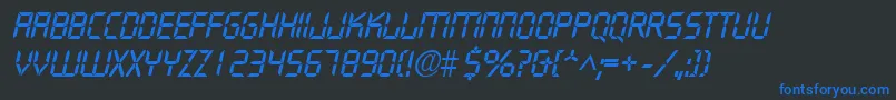 DigifaceItalic Font – Blue Fonts on Black Background