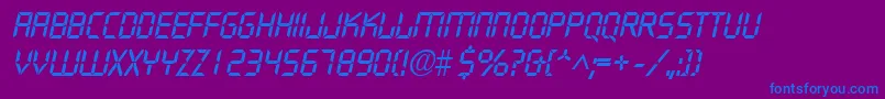 DigifaceItalic Font – Blue Fonts on Purple Background