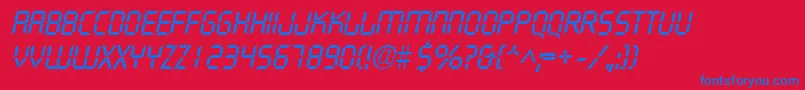 DigifaceItalic Font – Blue Fonts on Red Background