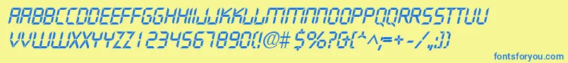 DigifaceItalic Font – Blue Fonts on Yellow Background