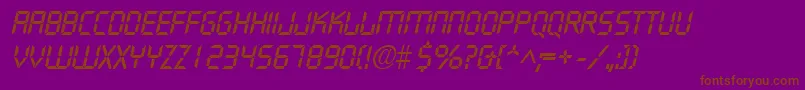 DigifaceItalic Font – Brown Fonts on Purple Background