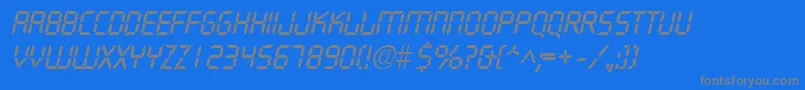 DigifaceItalic Font – Gray Fonts on Blue Background