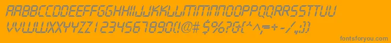 DigifaceItalic Font – Gray Fonts on Orange Background