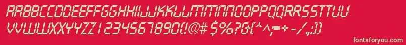 フォントDigifaceItalic – 赤い背景に緑の文字