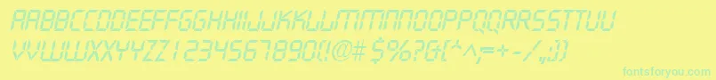 Czcionka DigifaceItalic – zielone czcionki na żółtym tle
