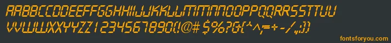 DigifaceItalic Font – Orange Fonts on Black Background