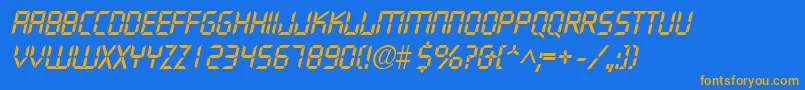DigifaceItalic Font – Orange Fonts on Blue Background