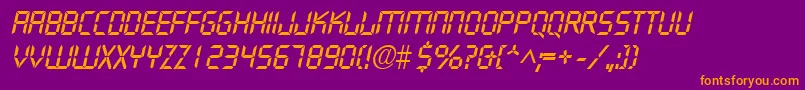 DigifaceItalic Font – Orange Fonts on Purple Background