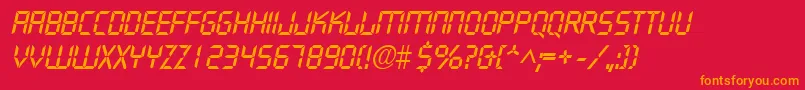 DigifaceItalic Font – Orange Fonts on Red Background