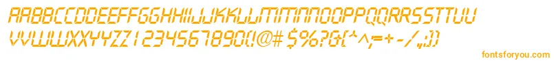 DigifaceItalic Font – Orange Fonts on White Background