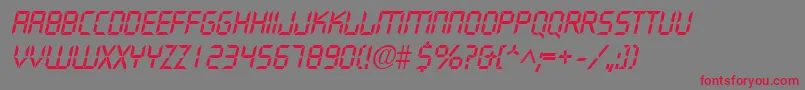 DigifaceItalic-fontti – punaiset fontit harmaalla taustalla