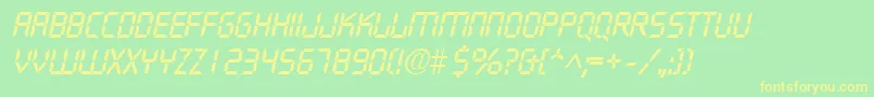 DigifaceItalic Font – Yellow Fonts on Green Background