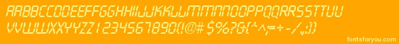 DigifaceItalic Font – Yellow Fonts on Orange Background