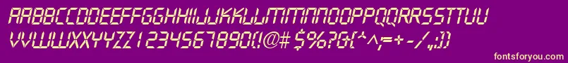DigifaceItalic Font – Yellow Fonts on Purple Background