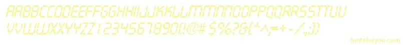 DigifaceItalic Font – Yellow Fonts on White Background