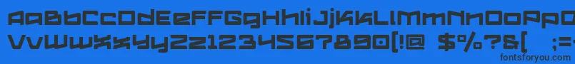 Logofontik4fRegular-Schriftart – Schwarze Schriften auf blauem Hintergrund