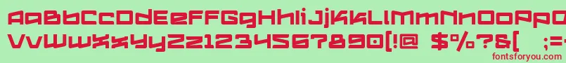 Logofontik4fRegular-Schriftart – Rote Schriften auf grünem Hintergrund