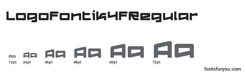 Tamanhos de fonte Logofontik4fRegular (37533)