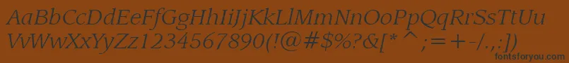 LeawoodBookItalicBt Font – Black Fonts on Brown Background