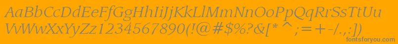 LeawoodBookItalicBt Font – Gray Fonts on Orange Background