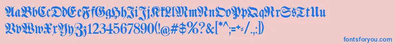 Klaberfraktur Font – Blue Fonts on Pink Background