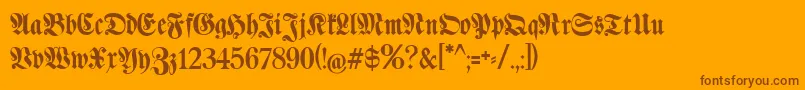 Klaberfraktur Font – Brown Fonts on Orange Background