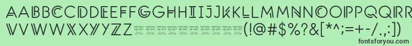 フォントSantanelliPersonalUseOnlyMedium – 緑の背景に黒い文字