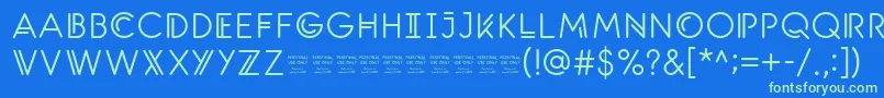 SantanelliPersonalUseOnlyMedium Font – Green Fonts on Blue Background