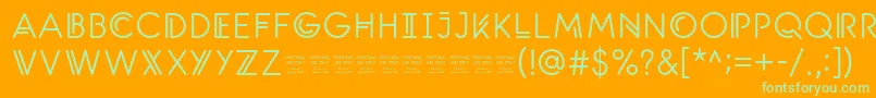 SantanelliPersonalUseOnlyMedium-fontti – vihreät fontit oranssilla taustalla