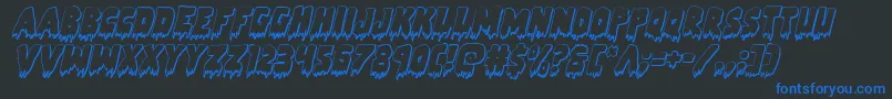 Zombiecontrol3Dital Font – Blue Fonts on Black Background