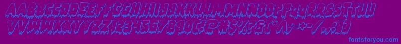 Zombiecontrol3Dital-Schriftart – Blaue Schriften auf violettem Hintergrund