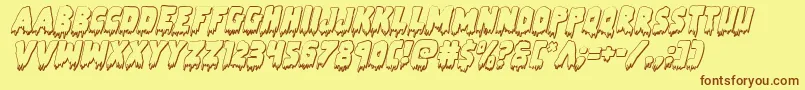 Zombiecontrol3Dital Font – Brown Fonts on Yellow Background