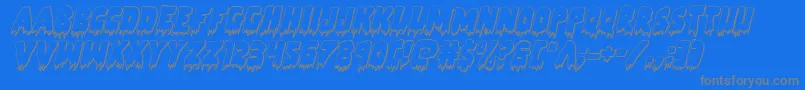 Zombiecontrol3Dital-Schriftart – Graue Schriften auf blauem Hintergrund