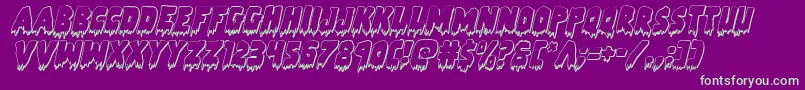 Zombiecontrol3Dital Font – Green Fonts on Purple Background