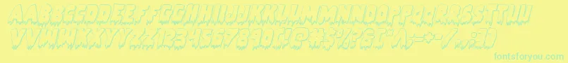 Zombiecontrol3Dital Font – Green Fonts on Yellow Background