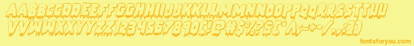 Zombiecontrol3Dital Font – Orange Fonts on Yellow Background