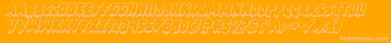 Zombiecontrol3Dital-Schriftart – Rosa Schriften auf orangefarbenem Hintergrund