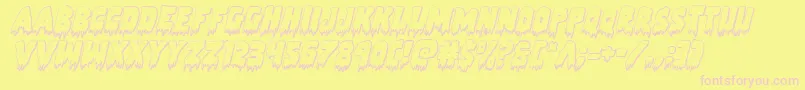 Zombiecontrol3Dital-Schriftart – Rosa Schriften auf gelbem Hintergrund