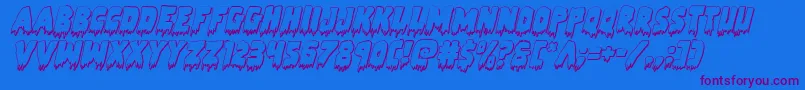 Zombiecontrol3Dital-Schriftart – Violette Schriften auf blauem Hintergrund