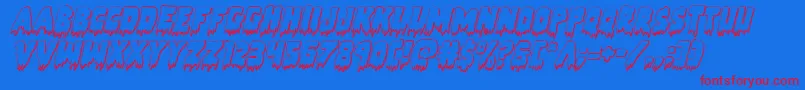 Zombiecontrol3Dital-Schriftart – Rote Schriften auf blauem Hintergrund