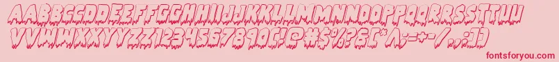 Zombiecontrol3Dital Font – Red Fonts on Pink Background