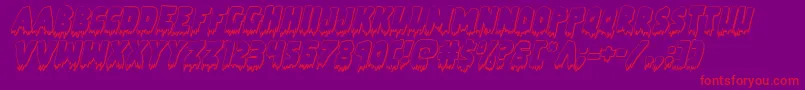 Zombiecontrol3Dital-Schriftart – Rote Schriften auf violettem Hintergrund