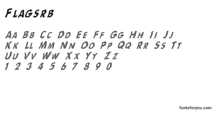 A fonte Flagsrb – alfabeto, números, caracteres especiais