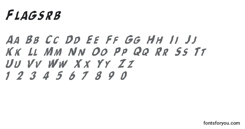 Шрифт Flagsrb – алфавит, цифры, специальные символы