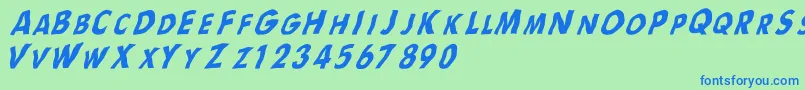 Flagsrb Font – Blue Fonts on Green Background