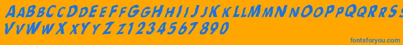 Flagsrb Font – Blue Fonts on Orange Background