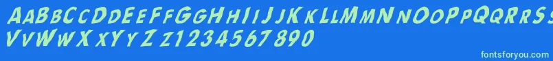 Flagsrb Font – Green Fonts on Blue Background