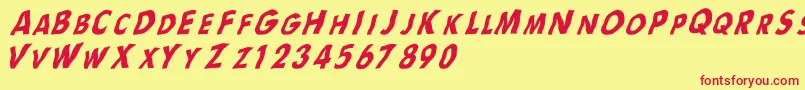 Flagsrb Font – Red Fonts on Yellow Background